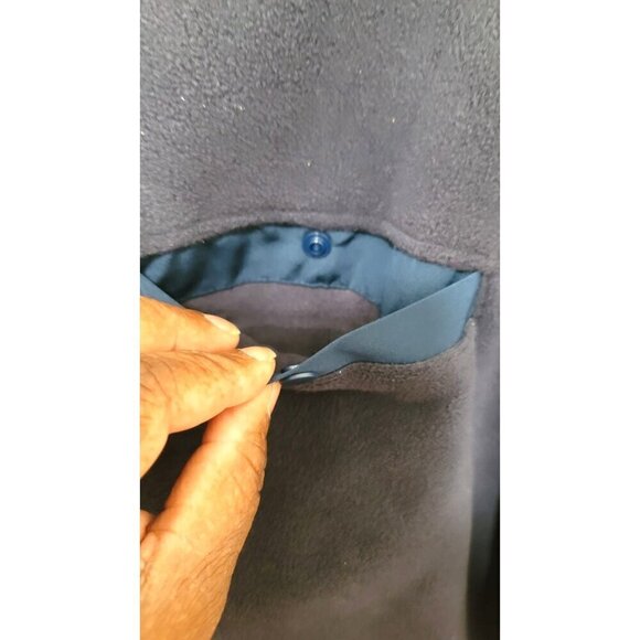 32 Mens Heat Navy Fleece Pullover Sweatshirt With Button Accents & Pocket Size L - Picture 4 of 10